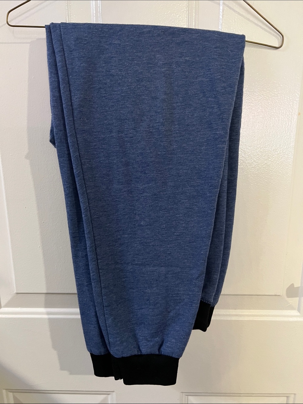 COCO LIMON 🏃♀️ BLUE/BLACK COTTON BLEND ELASTIC WAIST SWEATPANT JOGGERS Women 2X - Picture 2 of 6